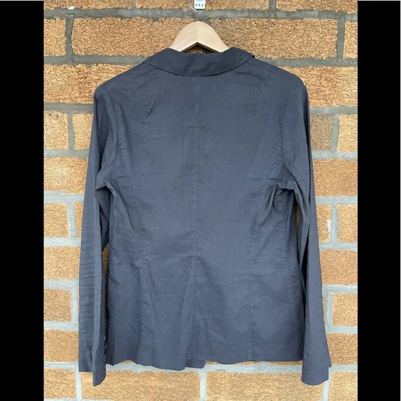 Eileen Fisher Linen Blend  charcoal blazer  size 10 - Picture 4 of 7
